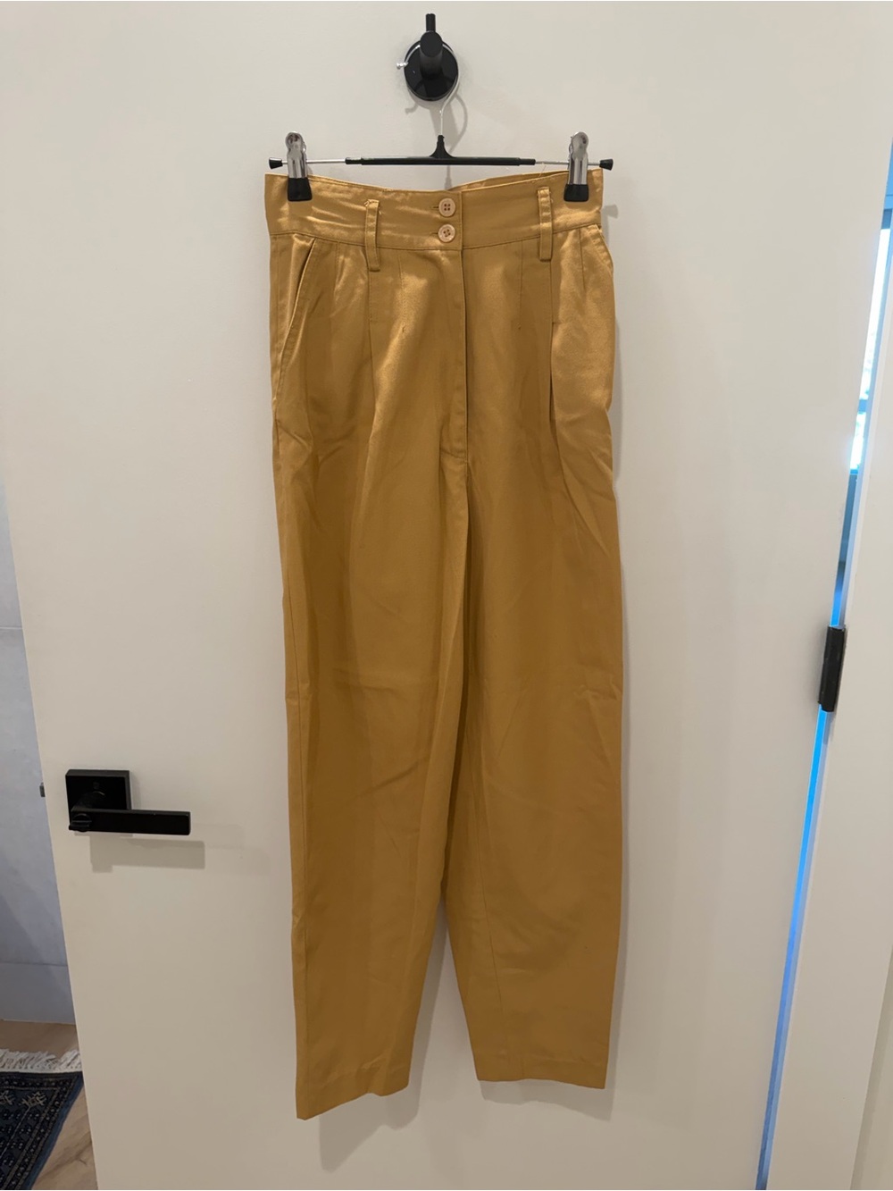 High-Waist Mustard Women’s Trousers